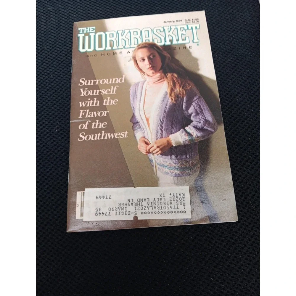 Lot of 6/ 90 & 91 Workbasket Magazines Knit, Crochet, Sewing,Tat, Craft Patterns